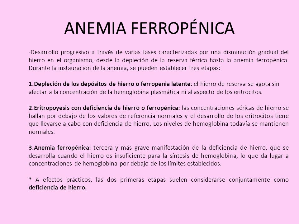 anemia y niveles de hierro normales